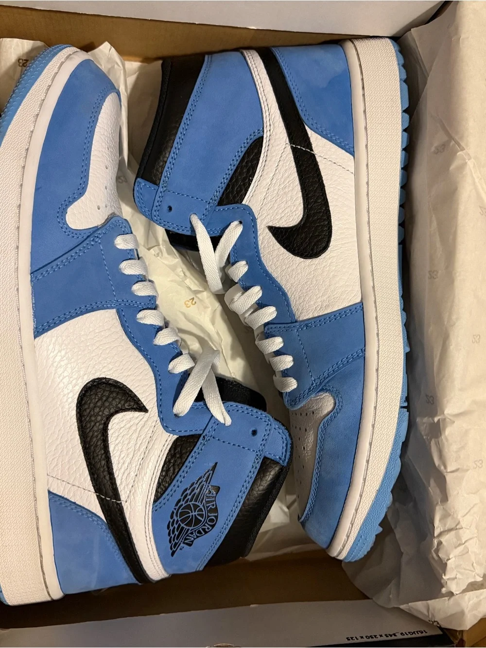 Nike Jordan Golf Sneakers, UNIVERSITY BLUE/BLACK-WHITE, size 12 - Picture 3 of 6